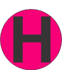 Fouroescent Circle or Square Label Alphabetic letter H